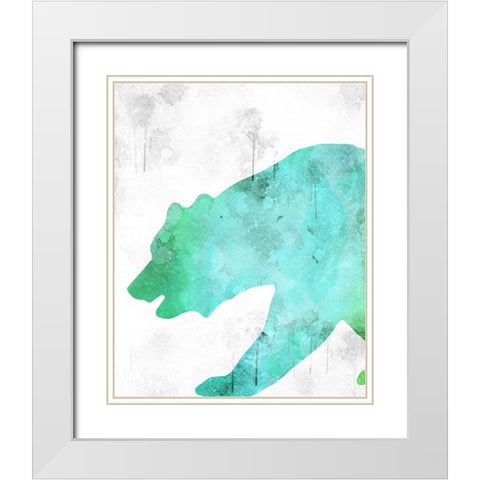 Watercolor Silhouette 6 White Modern Wood Framed Art Print with Double Matting by Kimberly, Allen