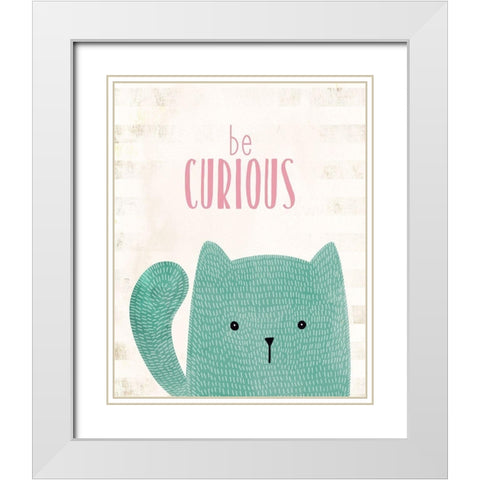 be Curious White Modern Wood Framed Art Print with Double Matting by Kimberly, Allen