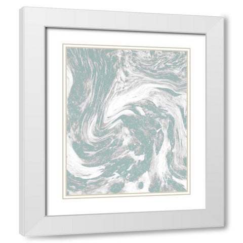 Sparkle Marble 1 White Modern Wood Framed Art Print with Double Matting by Kimberly, Allen