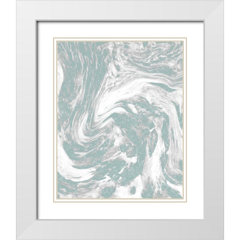 Sparkle Marble 1 White Modern Wood Framed Art Print with Double Matting by Kimberly, Allen