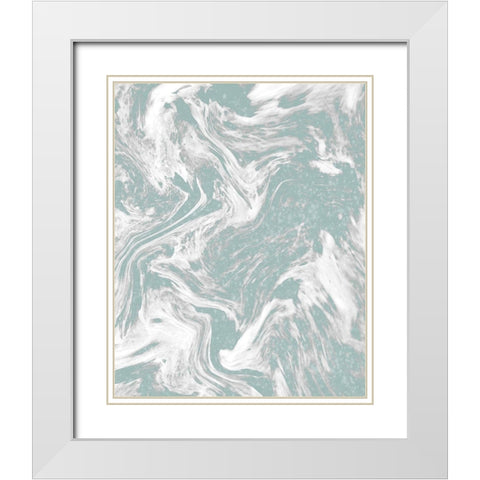 Sparkle Marble 2 White Modern Wood Framed Art Print with Double Matting by Kimberly, Allen