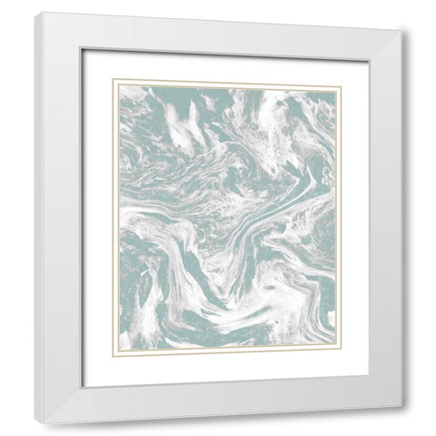 Sparkle Marble 3 White Modern Wood Framed Art Print with Double Matting by Kimberly, Allen