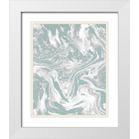Sparkle Marble 3 White Modern Wood Framed Art Print with Double Matting by Kimberly, Allen