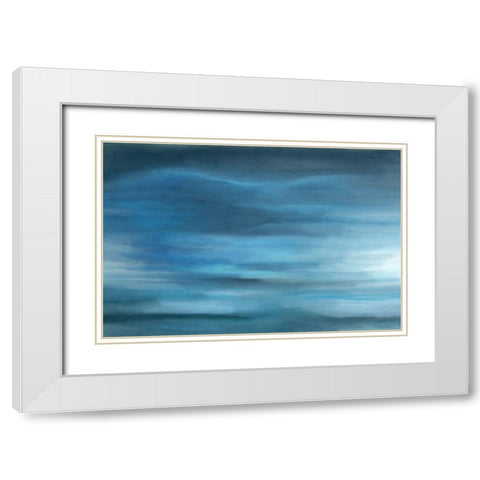 Layers of Teal White Modern Wood Framed Art Print with Double Matting by Allen, Kimberly