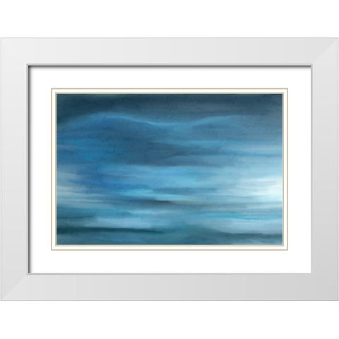 Layers of Teal White Modern Wood Framed Art Print with Double Matting by Allen, Kimberly