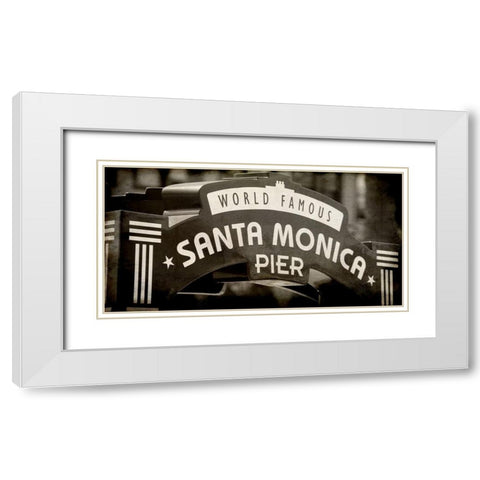 Santa Monica Pier White Modern Wood Framed Art Print with Double Matting by Kimberly, Allen