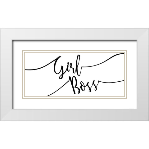 Girl Boss White Modern Wood Framed Art Print with Double Matting by Kimberly, Allen