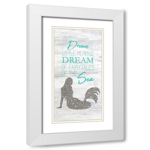 Mermaid Dreams 1 White Modern Wood Framed Art Print with Double Matting by Kimberly, Allen