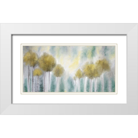 Yellow Grove White Modern Wood Framed Art Print with Double Matting by Kimberly, Allen