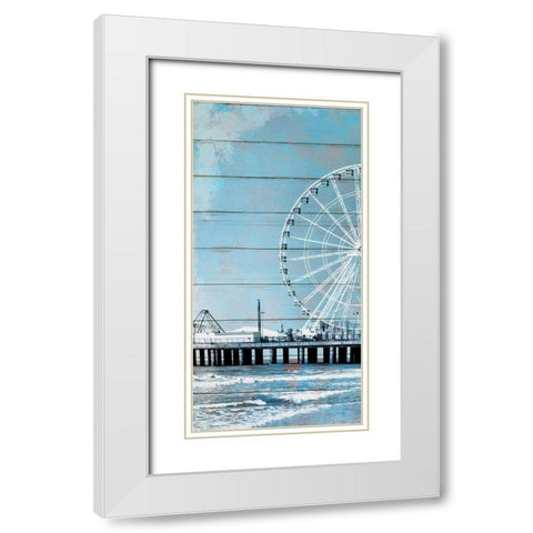 A Day at the Beach 1 White Modern Wood Framed Art Print with Double Matting by Kimberly, Allen