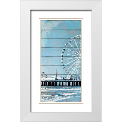 A Day at the Beach 1 White Modern Wood Framed Art Print with Double Matting by Kimberly, Allen