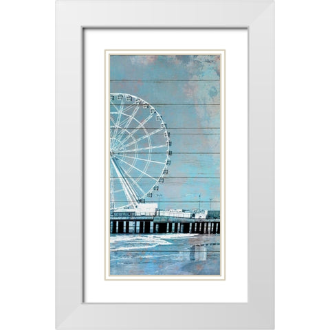 A Day at the Beach 2 White Modern Wood Framed Art Print with Double Matting by Kimberly, Allen