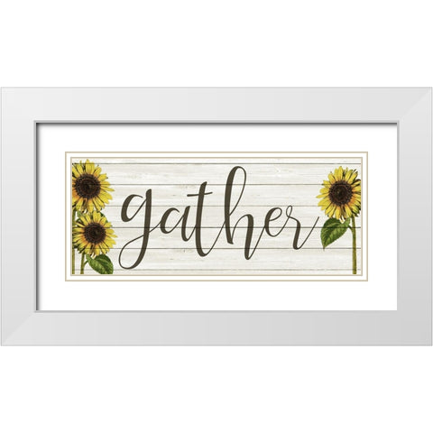 Sunflower Gather White Modern Wood Framed Art Print with Double Matting by Kimberly, Allen
