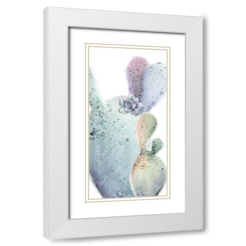 Succulent Speckled 1 White Modern Wood Framed Art Print with Double Matting by Kimberly, Allen