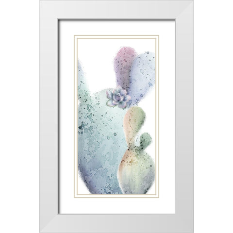 Succulent Speckled 1 White Modern Wood Framed Art Print with Double Matting by Kimberly, Allen
