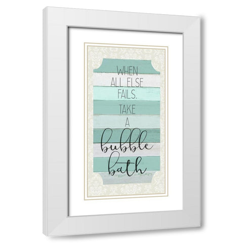 Bubble Bath 1 White Modern Wood Framed Art Print with Double Matting by Kimberly, Allen