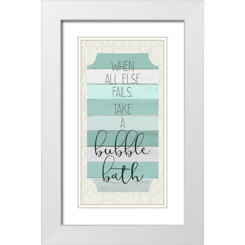 Bubble Bath 1 White Modern Wood Framed Art Print with Double Matting by Kimberly, Allen