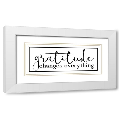 Gratitude Changes v2 White Modern Wood Framed Art Print with Double Matting by Kimberly, Allen