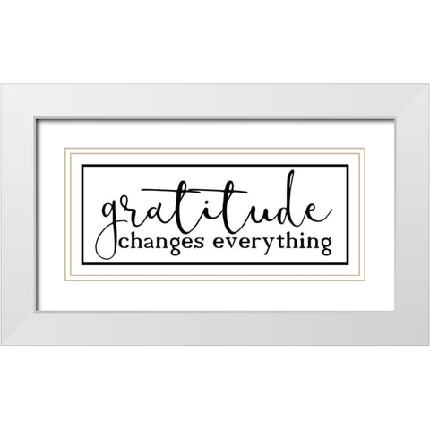 Gratitude Changes v2 White Modern Wood Framed Art Print with Double Matting by Kimberly, Allen