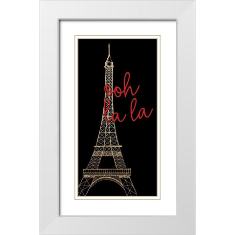 I Love Paris 3 V2 White Modern Wood Framed Art Print with Double Matting by Allen, Kimberly