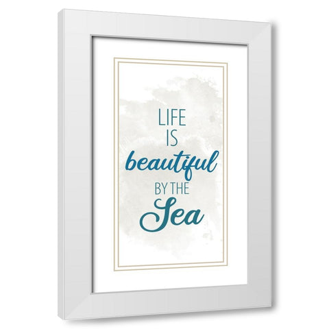 By the Sea 1 White Modern Wood Framed Art Print with Double Matting by Allen, Kimberly