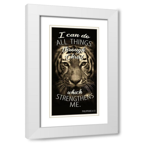 All Things Tiger White Modern Wood Framed Art Print with Double Matting by Allen, Kimberly
