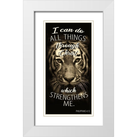 All Things Tiger White Modern Wood Framed Art Print with Double Matting by Allen, Kimberly