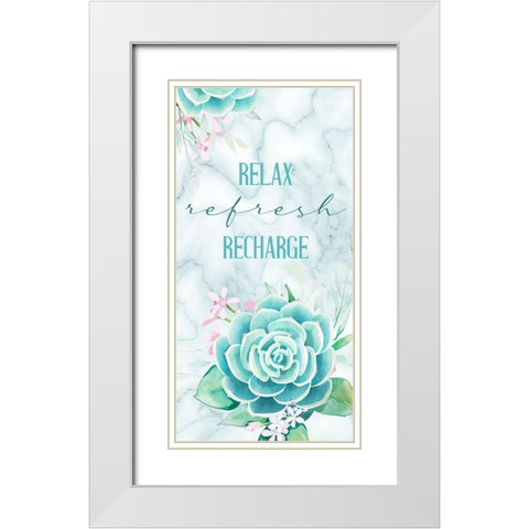Relax Recharge 1 V2 White Modern Wood Framed Art Print with Double Matting by Allen, Kimberly