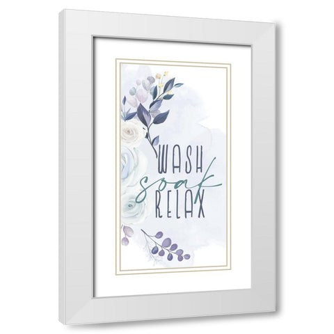 Wash Soak Relax 1 White Modern Wood Framed Art Print with Double Matting by Allen, Kimberly