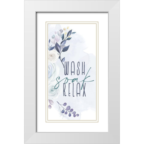 Wash Soak Relax 1 White Modern Wood Framed Art Print with Double Matting by Allen, Kimberly