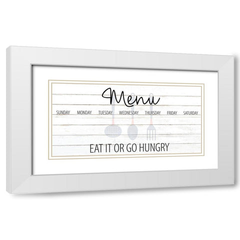 Menu White Modern Wood Framed Art Print with Double Matting by Allen, Kimberly