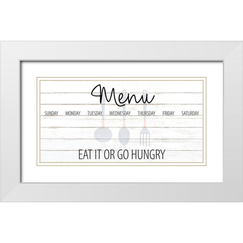 Menu White Modern Wood Framed Art Print with Double Matting by Allen, Kimberly