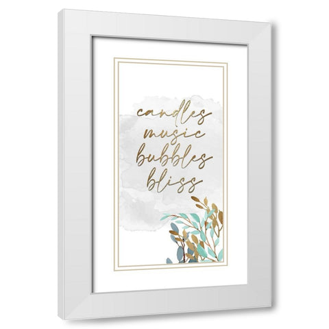 Candles and Music 6 White Modern Wood Framed Art Print with Double Matting by Allen, Kimberly