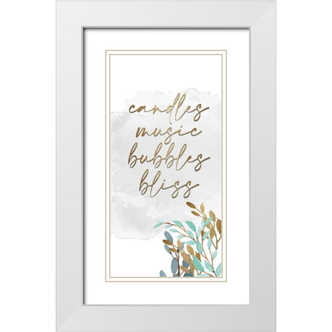 Candles and Music 6 White Modern Wood Framed Art Print with Double Matting by Allen, Kimberly