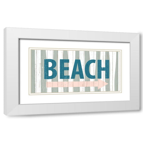 Beach Arrow White Modern Wood Framed Art Print with Double Matting by Allen, Kimberly
