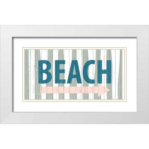 Beach Arrow White Modern Wood Framed Art Print with Double Matting by Allen, Kimberly