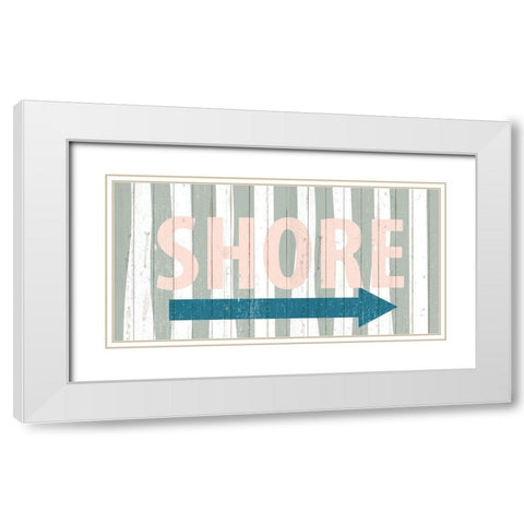 Shore Arrow White Modern Wood Framed Art Print with Double Matting by Allen, Kimberly