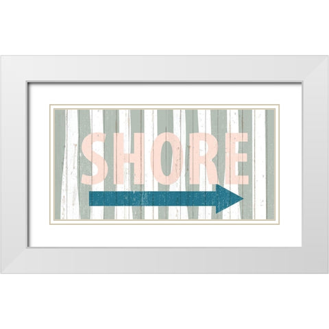Shore Arrow White Modern Wood Framed Art Print with Double Matting by Allen, Kimberly