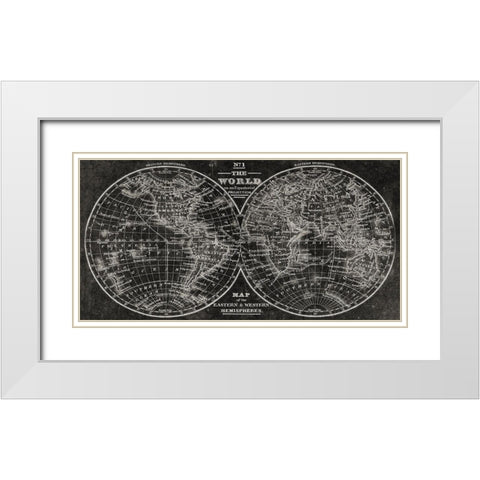 Eastern and Western Hemispheres White Modern Wood Framed Art Print with Double Matting by Allen, Kimberly