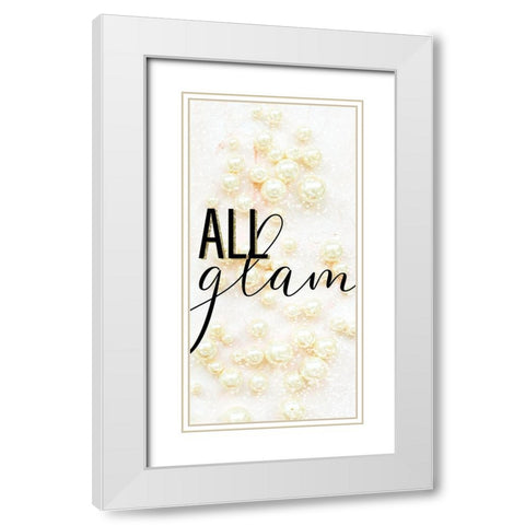All Glam 1 White Modern Wood Framed Art Print with Double Matting by Allen, Kimberly