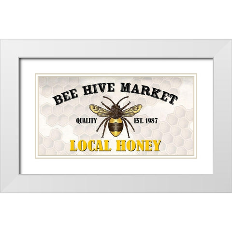 Bee Hive Market 2 White Modern Wood Framed Art Print with Double Matting by Allen, Kimberly