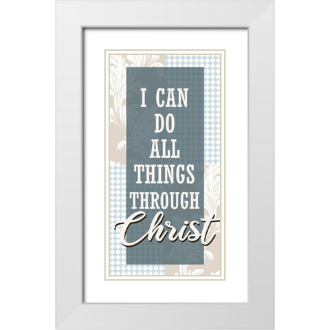 All Things 1 White Modern Wood Framed Art Print with Double Matting by Allen, Kimberly