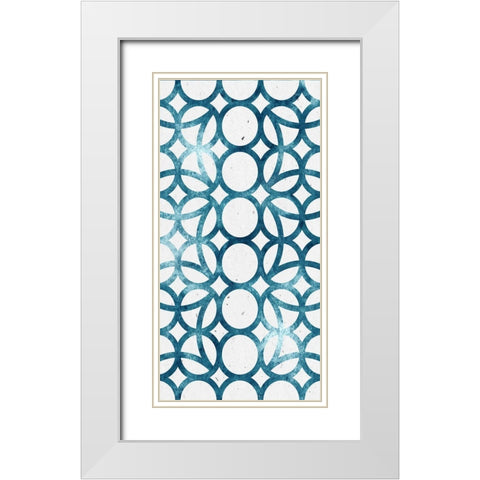 Panel Blues 2 White Modern Wood Framed Art Print with Double Matting by Allen, Kimberly