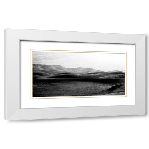 Across the Hills White Modern Wood Framed Art Print with Double Matting by Allen, Kimberly