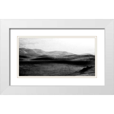 Across the Hills White Modern Wood Framed Art Print with Double Matting by Allen, Kimberly