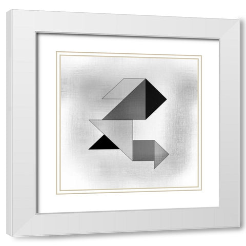 Geo 1 White Modern Wood Framed Art Print with Double Matting by Allen, Kimberly