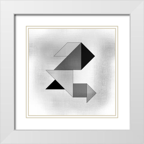 Geo 1 White Modern Wood Framed Art Print with Double Matting by Allen, Kimberly
