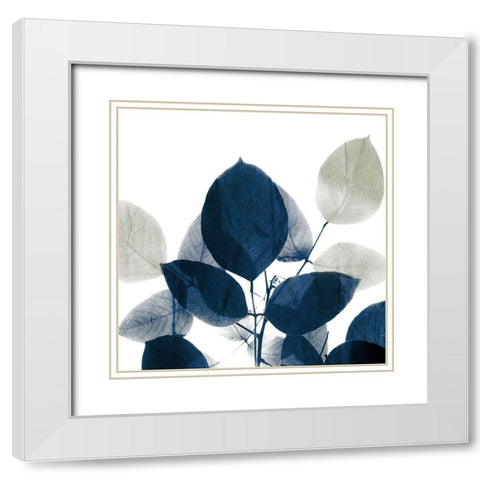 Midnight Leaves 1 White Modern Wood Framed Art Print with Double Matting by Kimberly, Allen