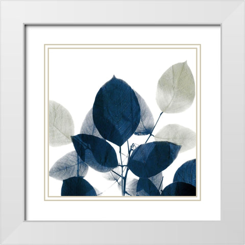 Midnight Leaves 1 White Modern Wood Framed Art Print with Double Matting by Kimberly, Allen