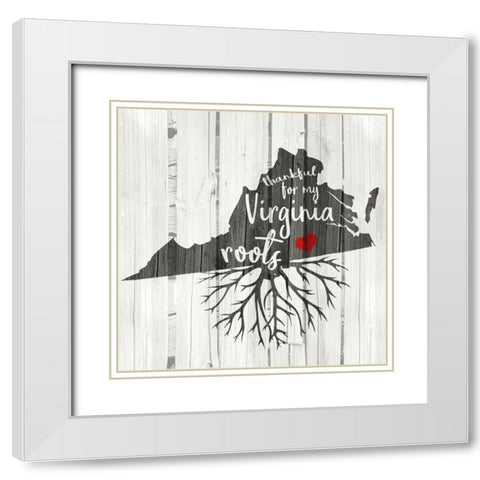 VA Roots White Modern Wood Framed Art Print with Double Matting by Kimberly, Allen